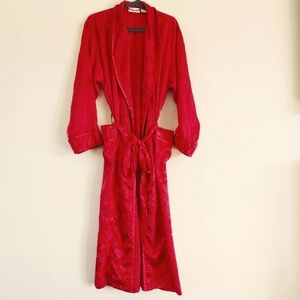 Victoria's Secret Red Small Vintage Sexy Satin Robe Long Gold Tag 1990s Y2K